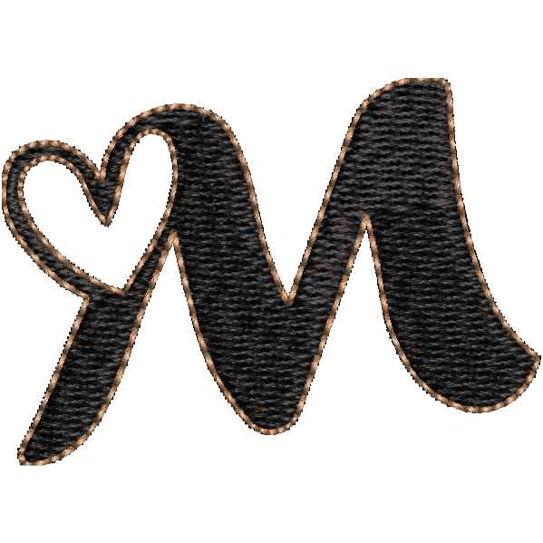 Heart Alphabet M