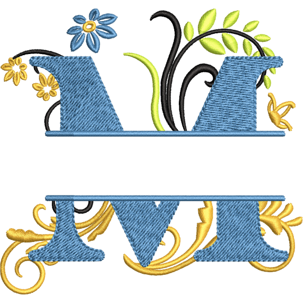 Floral Alphabet M Design