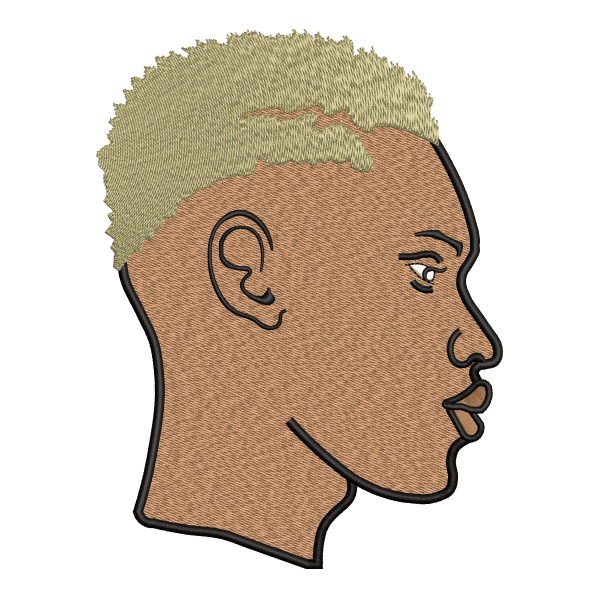man face embroidery design