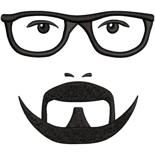 Men Beard With Glassed Design