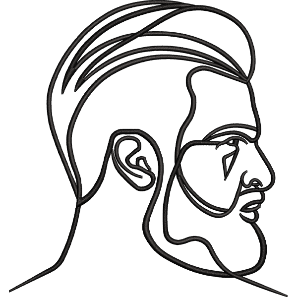 Beard Men Side Look Design