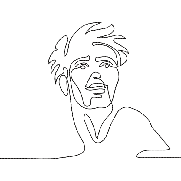 Man Looking One Side