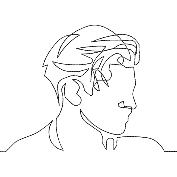 One Sided Hair Style Outline