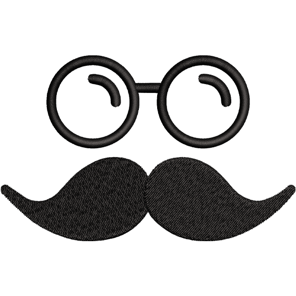 Mustache And Circle Glasses Design