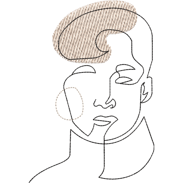 Brown Man Face Outline