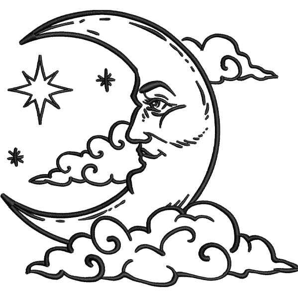 Moon Man Face Design