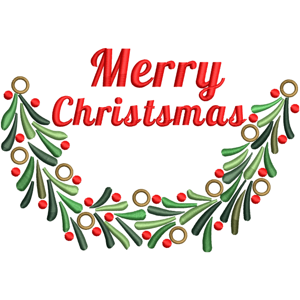 christmas leave embroidery design