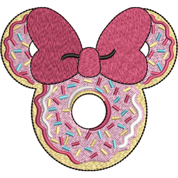 Mickey Donut Embroidery Design