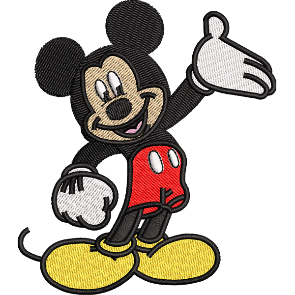 happy mickey mouse embroidery design