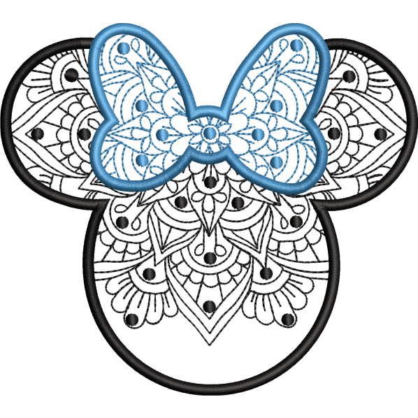 face micky embroidery design