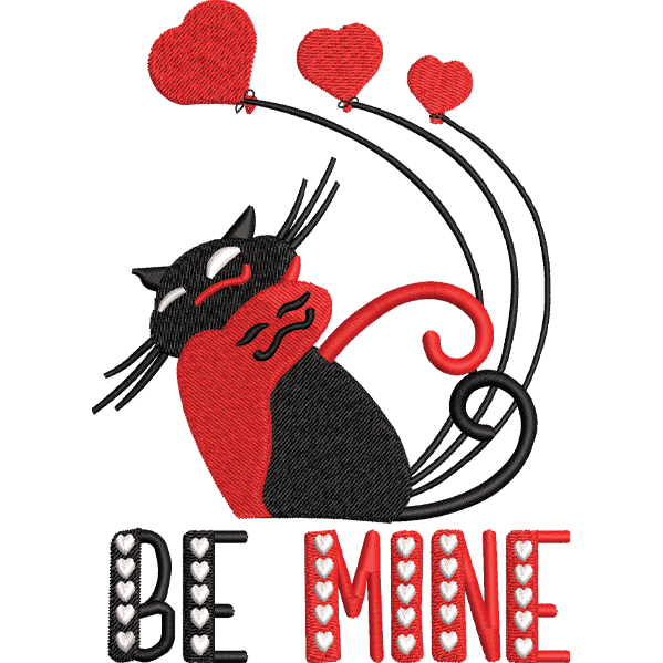 Be Mine Red Cat Design