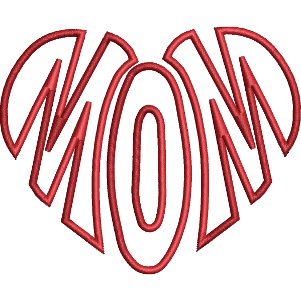 Mom Word Embroidery Design