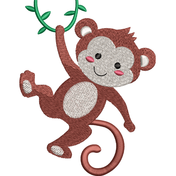 Baby Monkey Embroidery Design