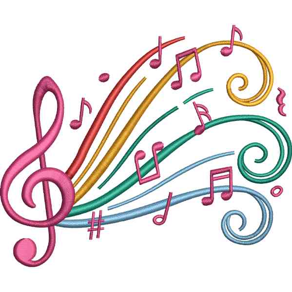 Music Embroidery Design