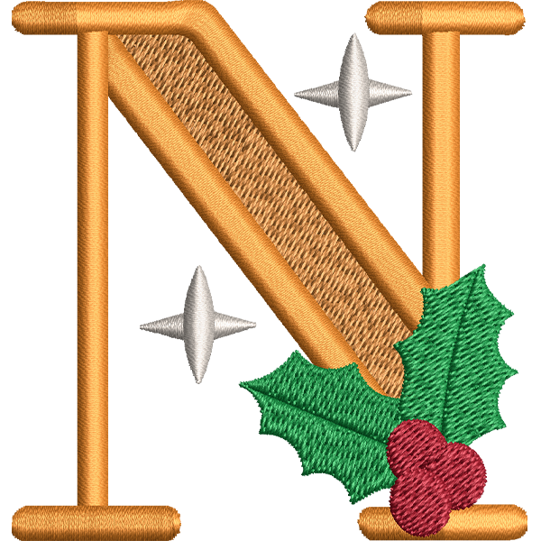 N Letter Embroidery Design