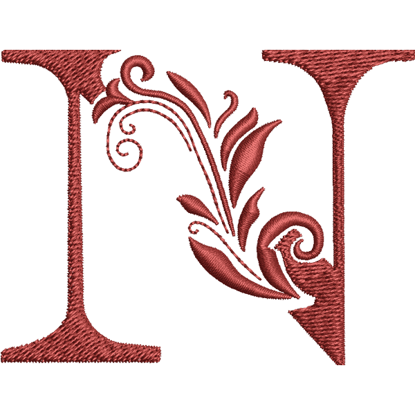 Flower Letter N Design
