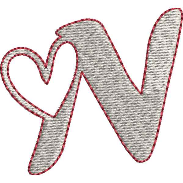 Heart Alphabet N