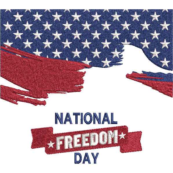 National Freedom Day Embroidery Design