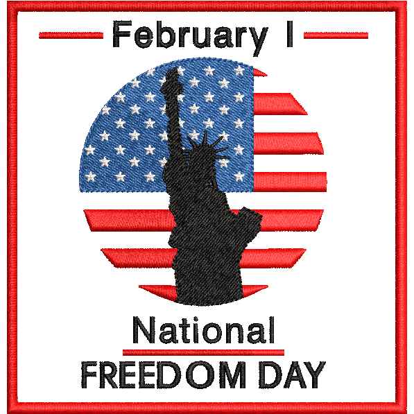 National Freedom Embroidery Design