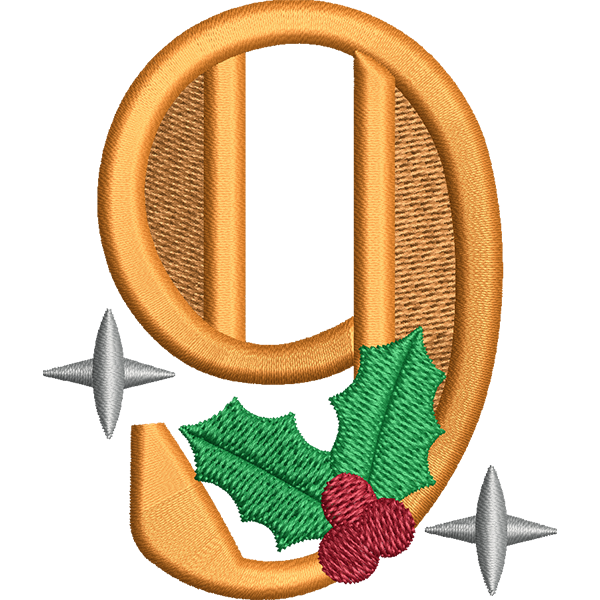 Nine Number Embroidery Design