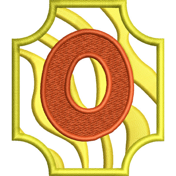 O Letter Embroidery Design
