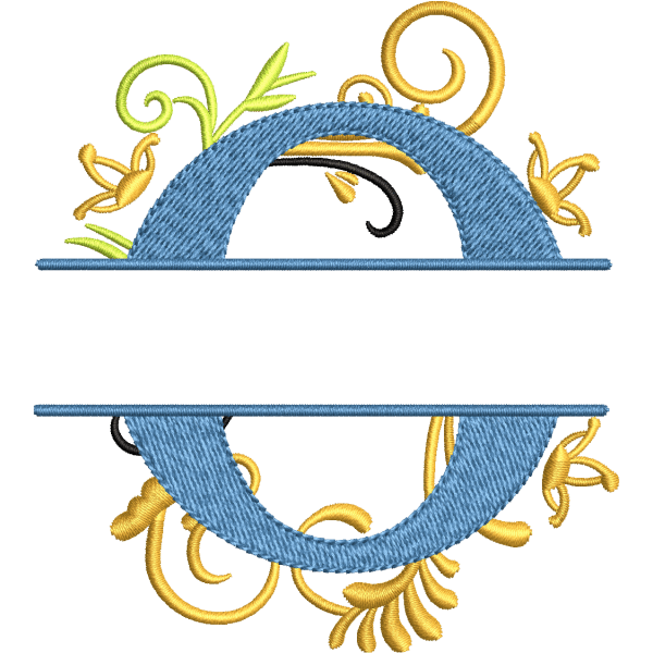Floral Alphabet O Design