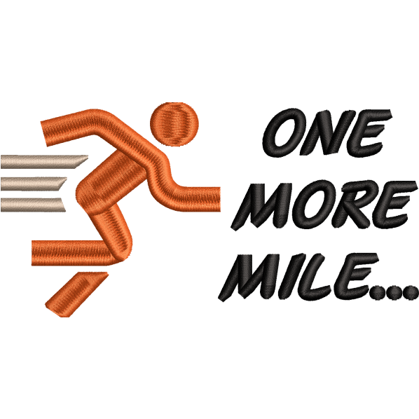 One More Mile Embroidery Design