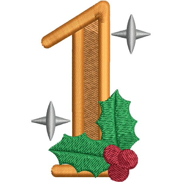 One Number Embroidery Design