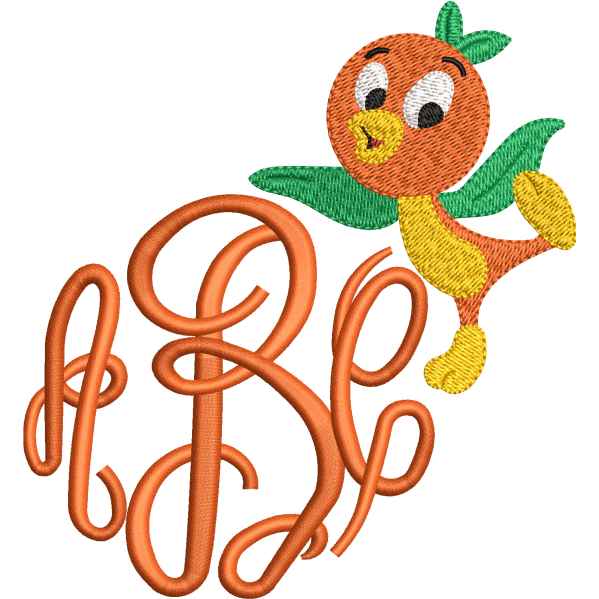 Orange Bird Dancing Design