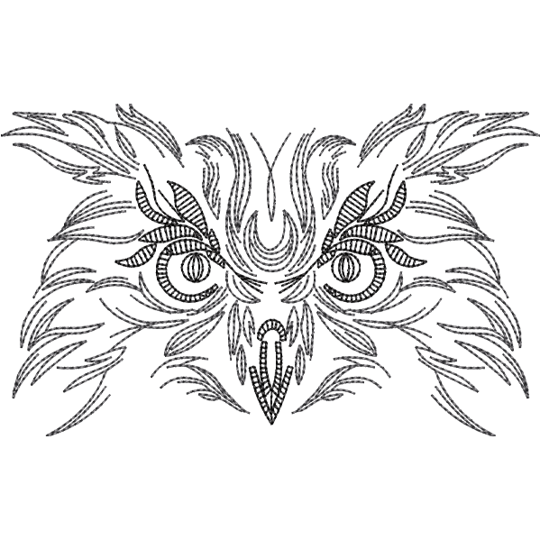 Owl Face Outline Design