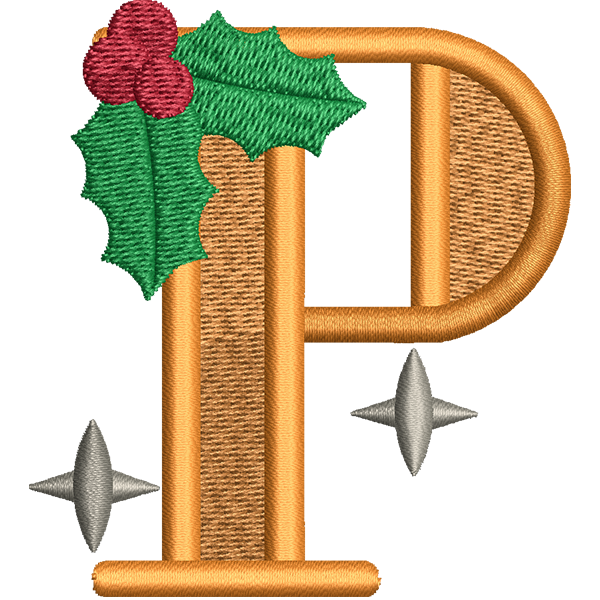 P Letter Embroidery Design