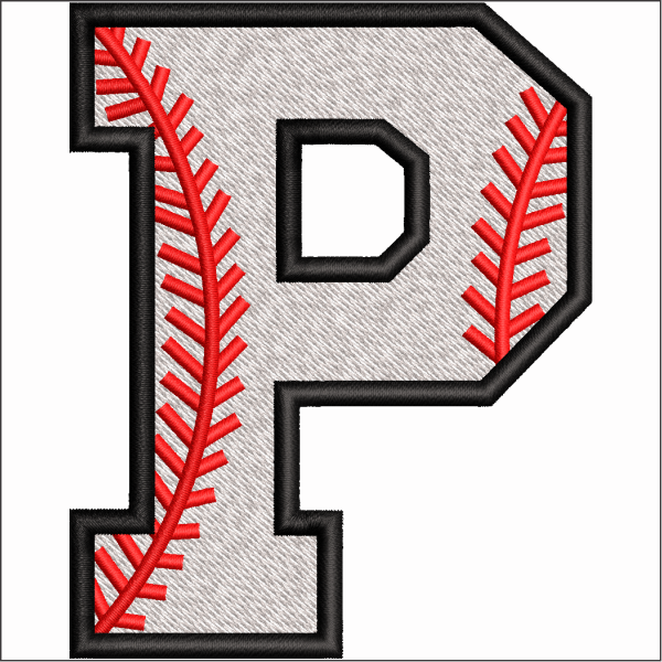 P Symbol Embroidery Design