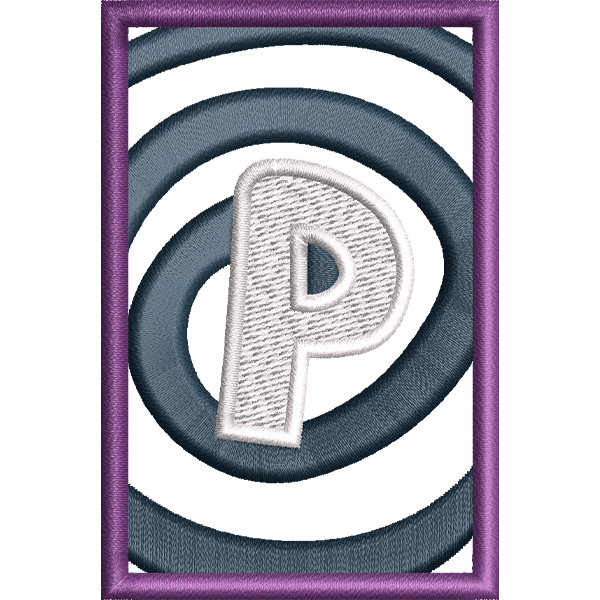 P Letter Embroidery Design