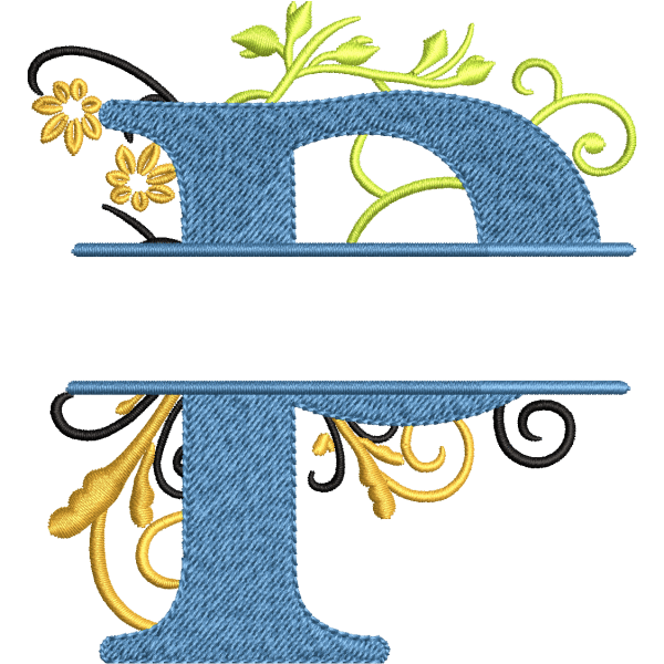 Floral Alphabet P Design