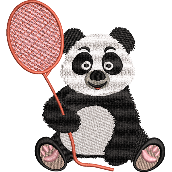Panda with Red Balloon Design