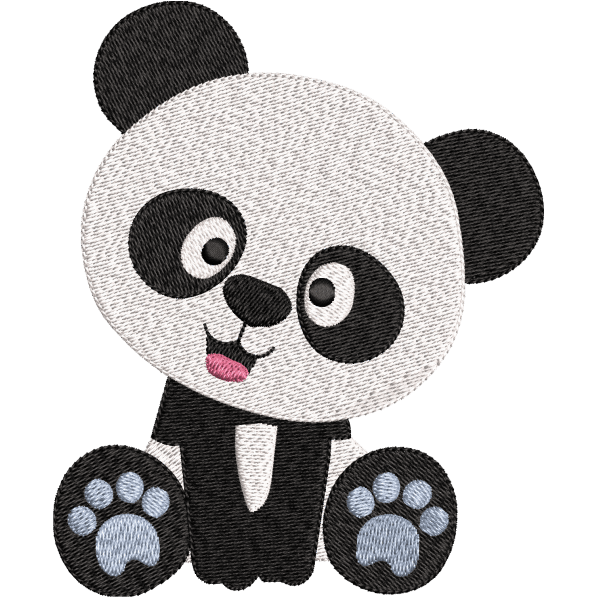 Baby Panda Sitting Embroidery Design