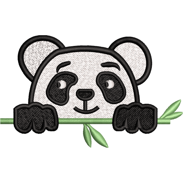 Hiding Panda Embroidery Design