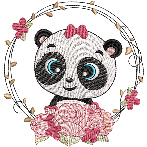 Panda In Flower Design