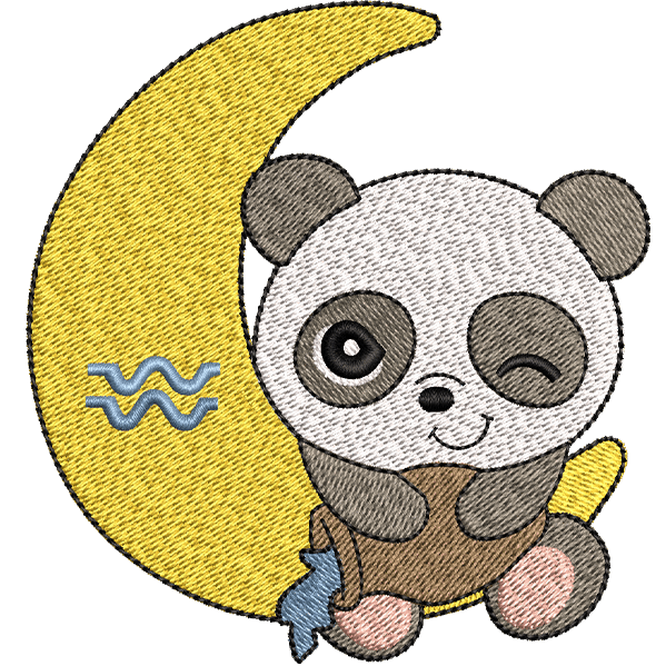 Panda With Moon Design