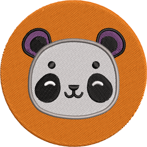Panda Face Embroidery Design