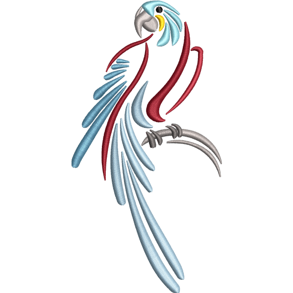 beautiful parrot embroidery design