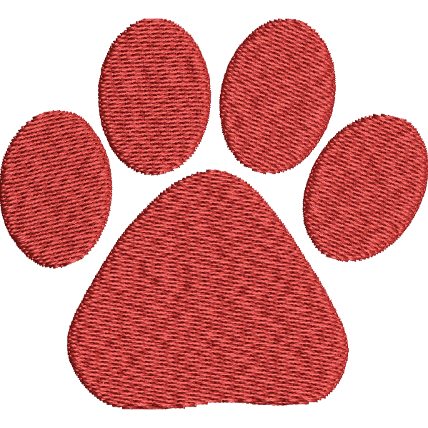 Red Paw Embroidery Design