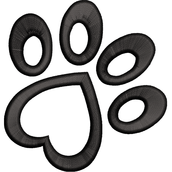 Black Paw Embroidery Design