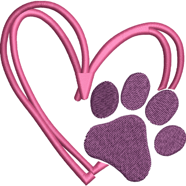 Paw With Heart Design
