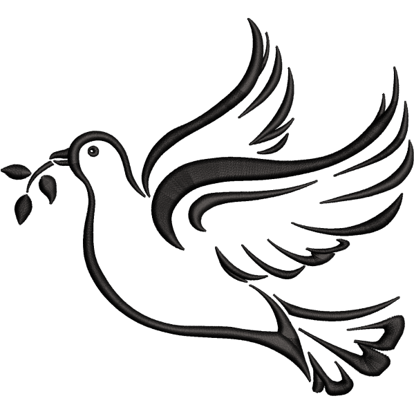 Outlined Black Pigeon Design
