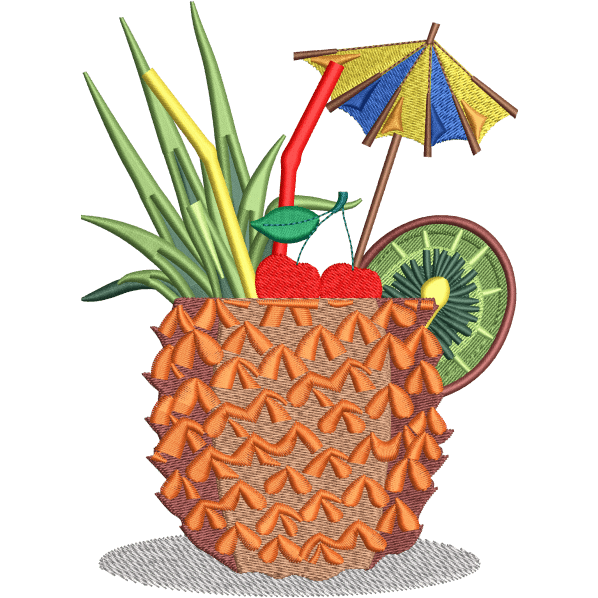 pine apple embroidery design