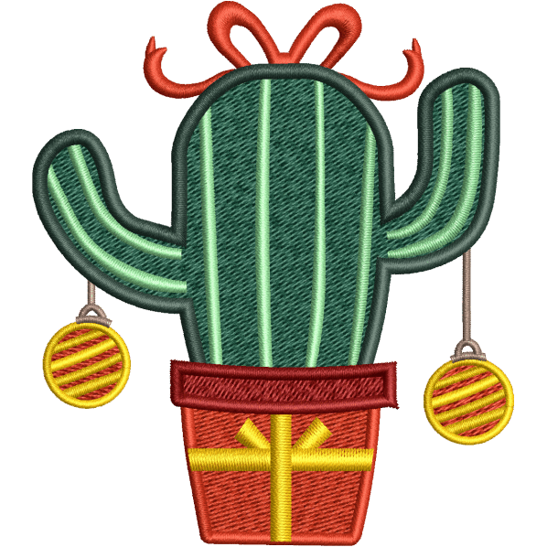 Cactus Plant Embroidery Design