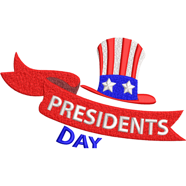 Presidents Day Embroidery Design