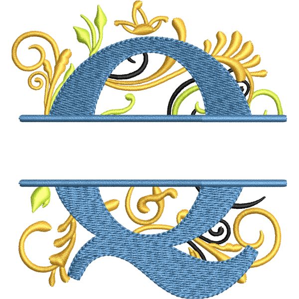 Floral Alphabet Q Design