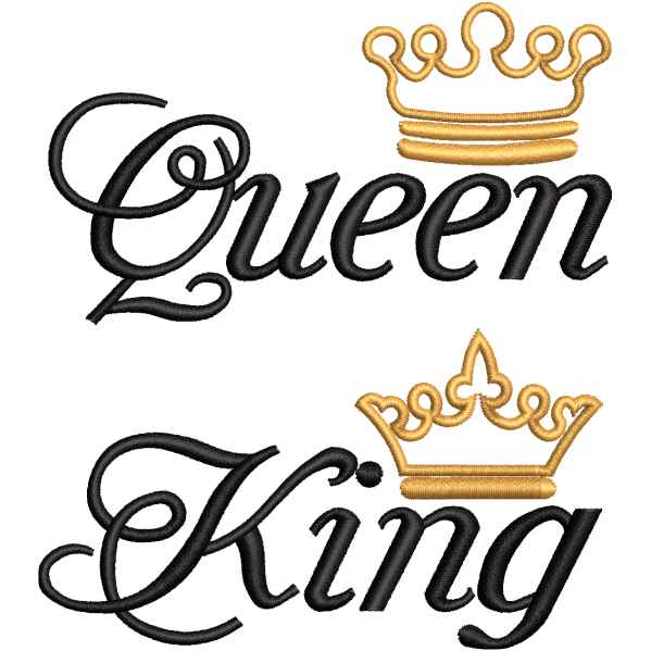 Queen And King Embroidery Design